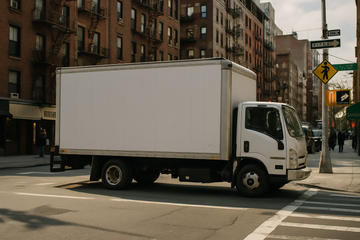 box truck in the hood